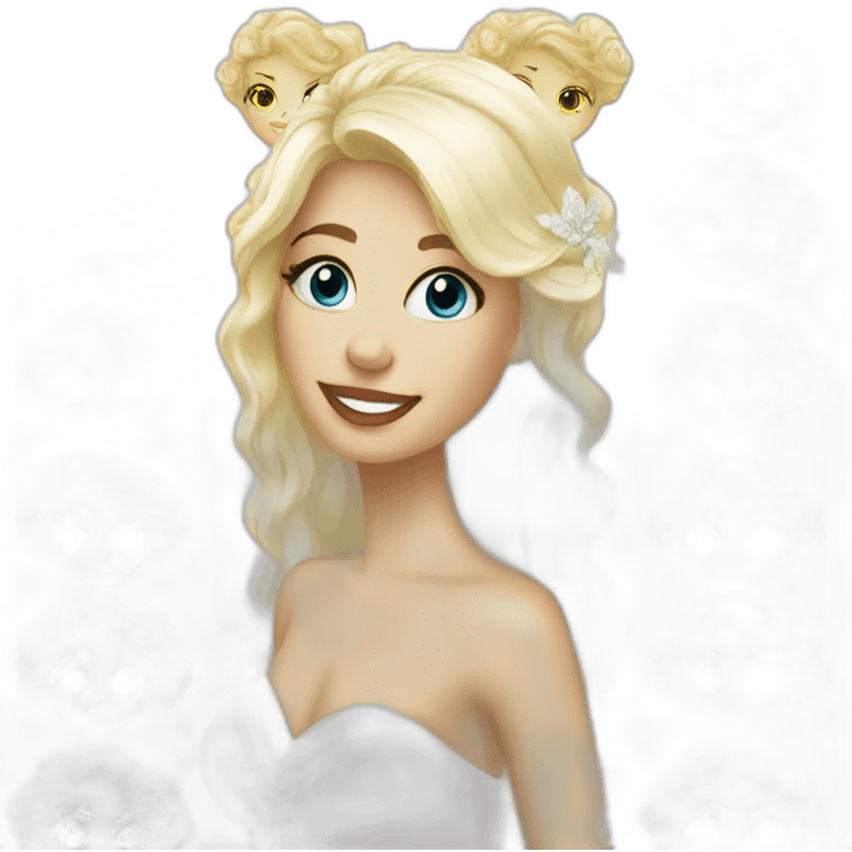 white blond beautiful bride emoji