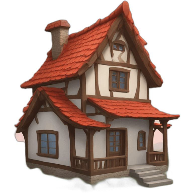 house with a dragon on the roof emoji