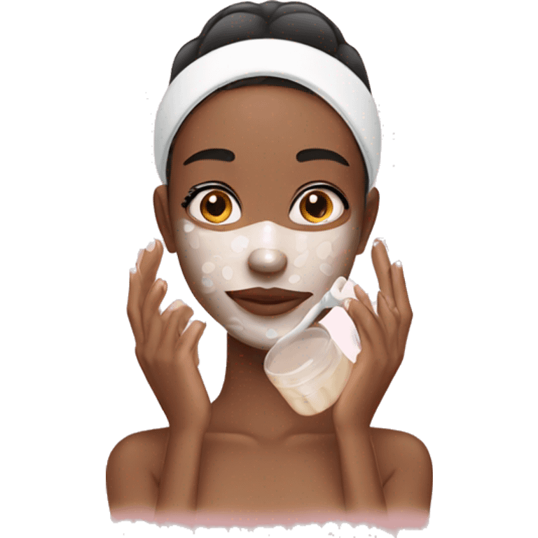 A girl doing her skin care  emoji