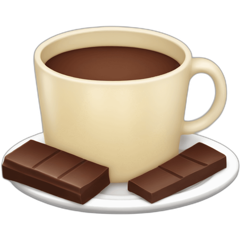 Cup of chocolate with cheese finger on a plate emoji