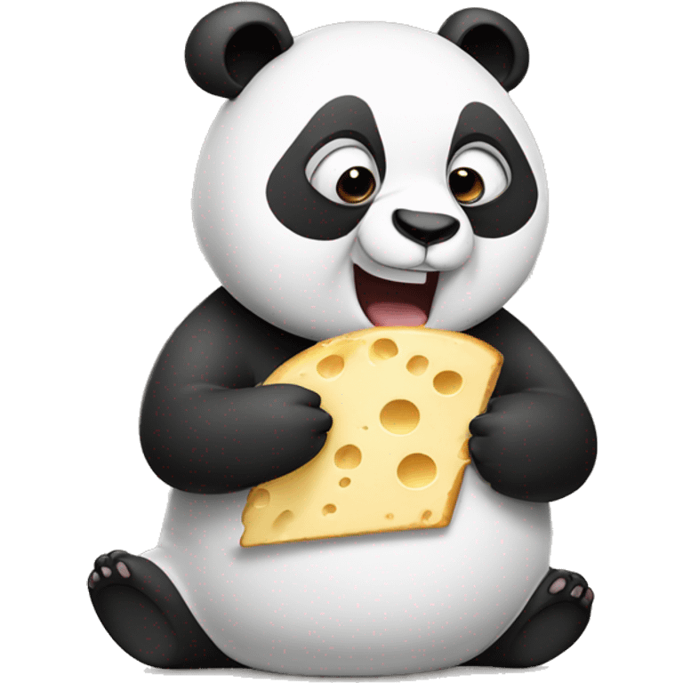 Panda eating a cheese sandwhich  emoji