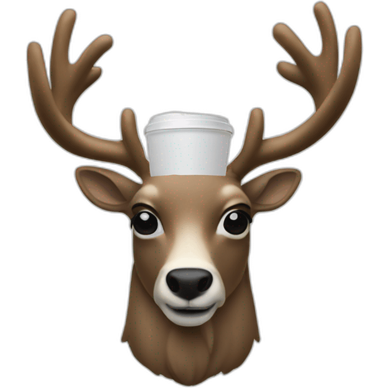 a caribou as a barista emoji