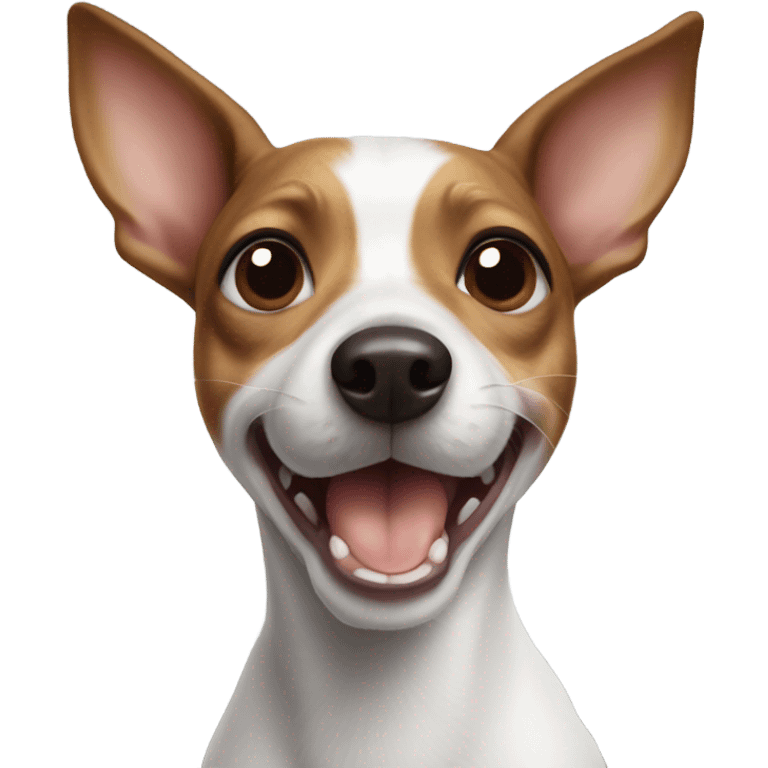 Rat Terrier with a “shaking my head” expression  emoji