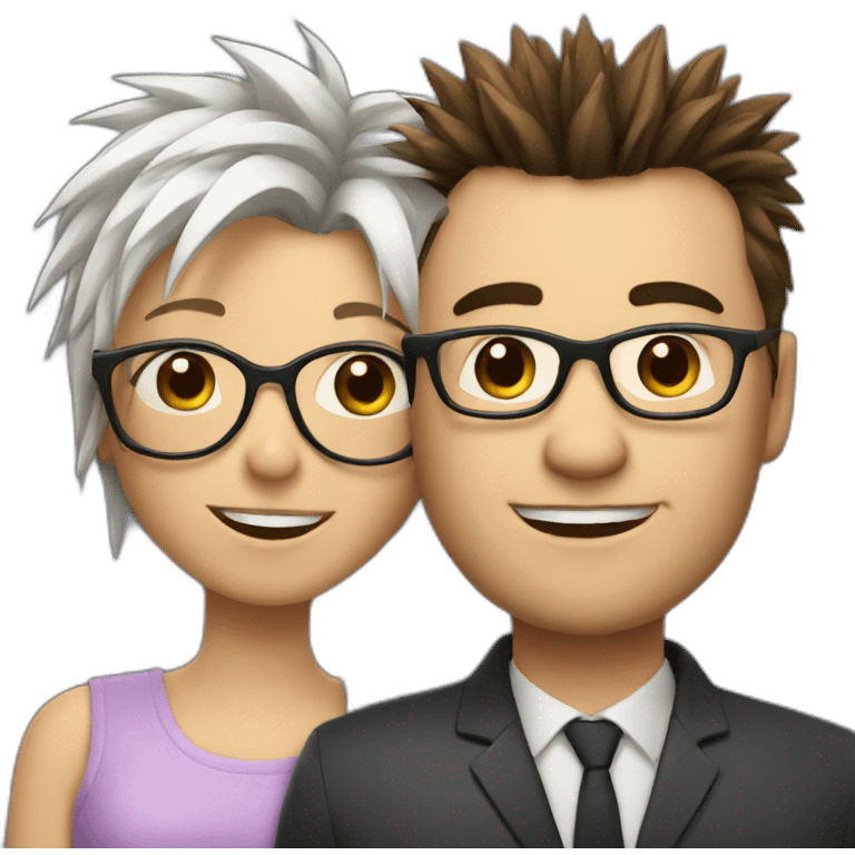 Man with glasses anda spiky hair with westie girl emoji