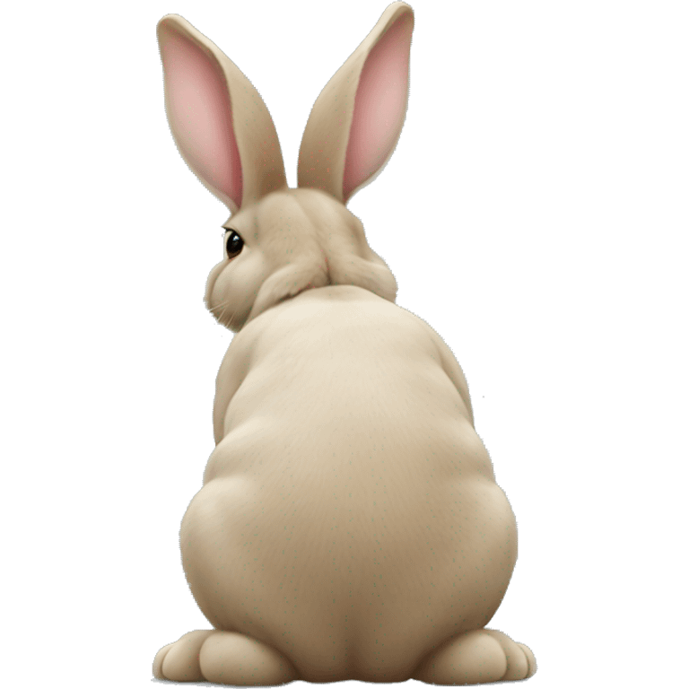 Realistic back of bunny rabbit. emoji