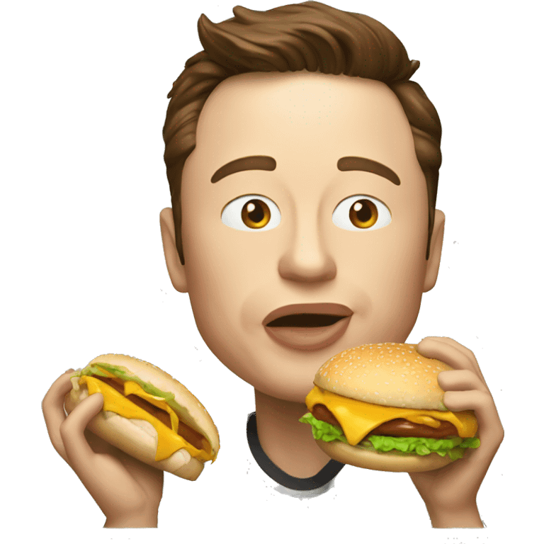 elon musk  eating burger emoji