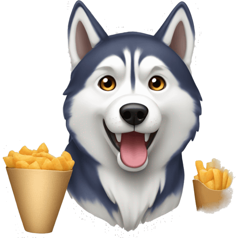 Husky eat food emoji