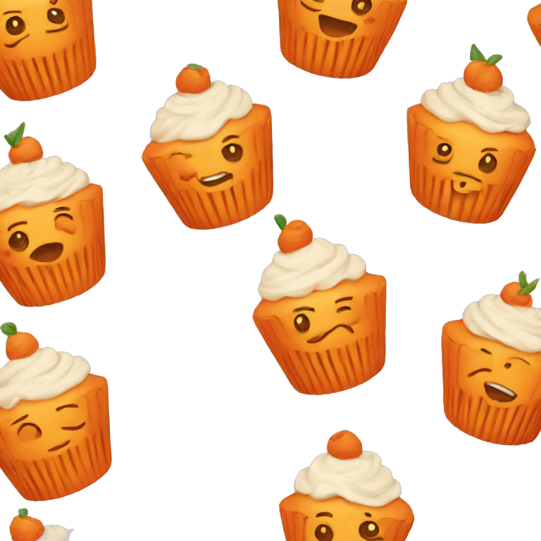 Happy Orange cupcake emoji