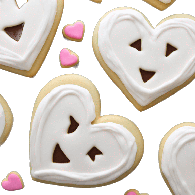 Heart sugar cookie with frosting emoji