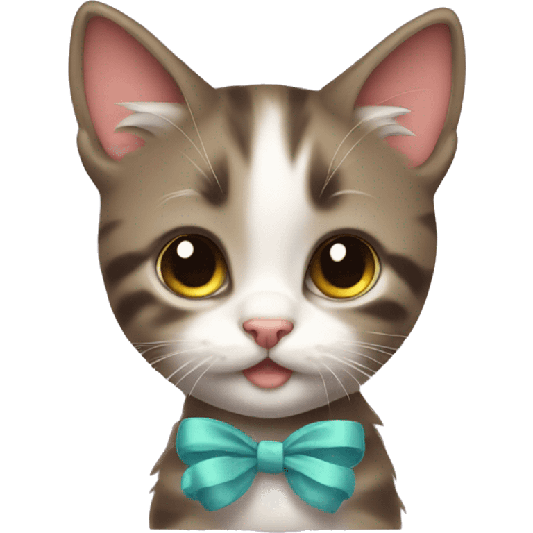 kitten with bow emoji