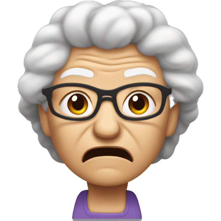 Angry hairy grandma emoji