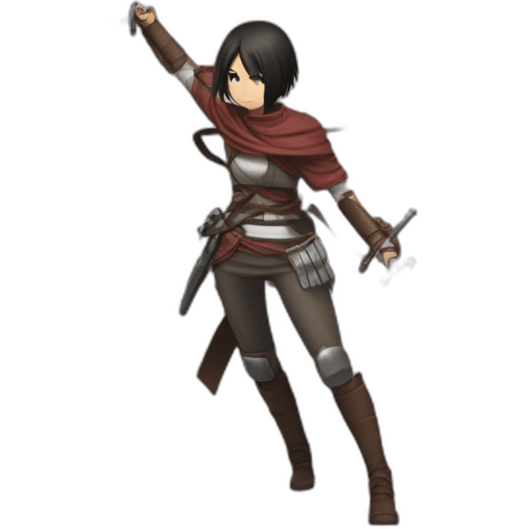 mikasa ackerman full body fight emoji