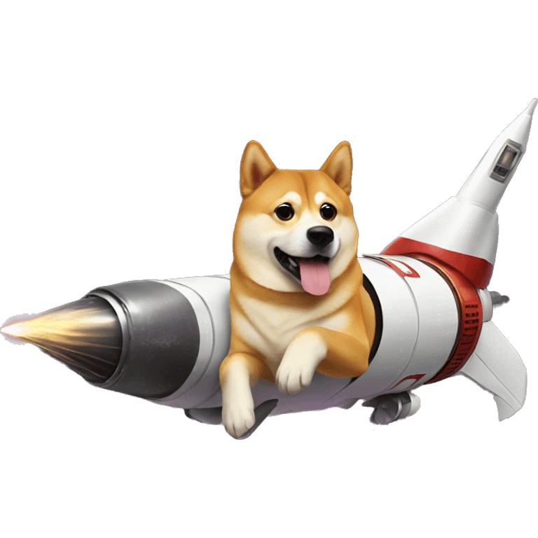 doge dog on the rocket emoji