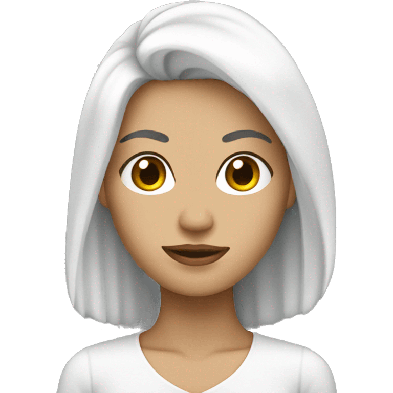 Mujer de piel blanca con pelo rizo negro emoji