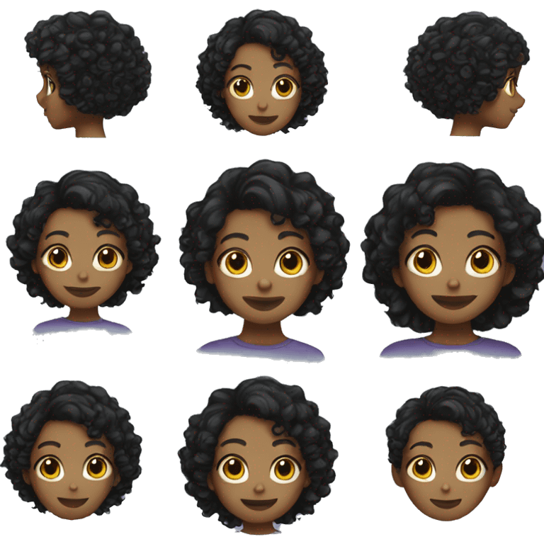 girl with short black curly hair emoji