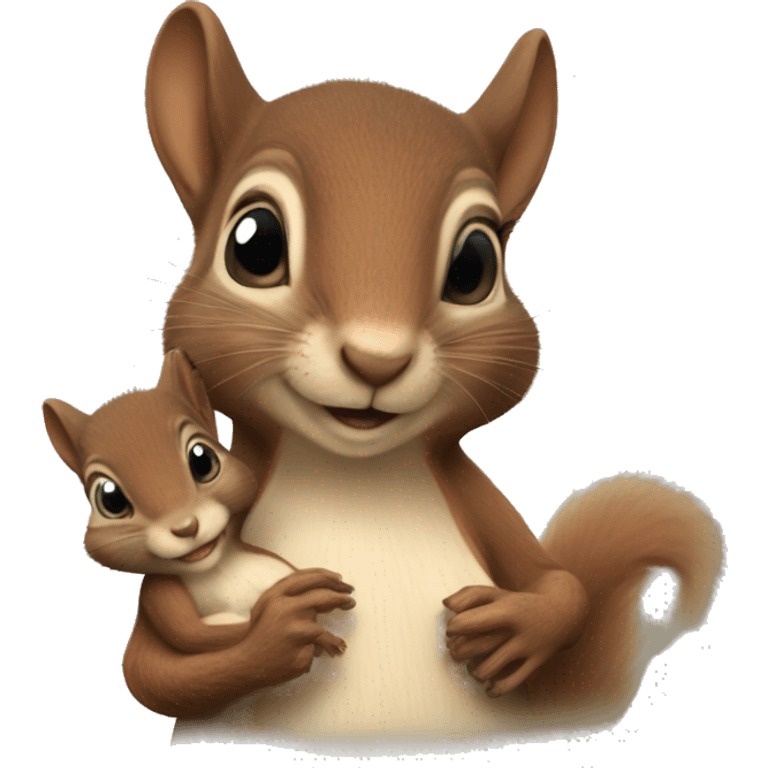  Realistic Mama squirrel holding hand of baby squire emoji