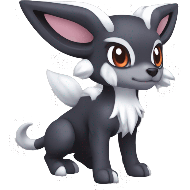 Edgy Cool Kawaii Baby Houndoom-Nargacuga-Absol-Garurumon-Pokémon Full Body Detailed High Quality emoji