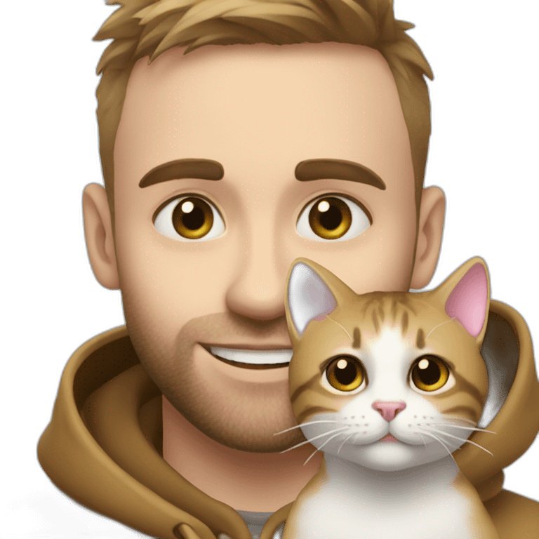 Squeezie avec son chat emoji