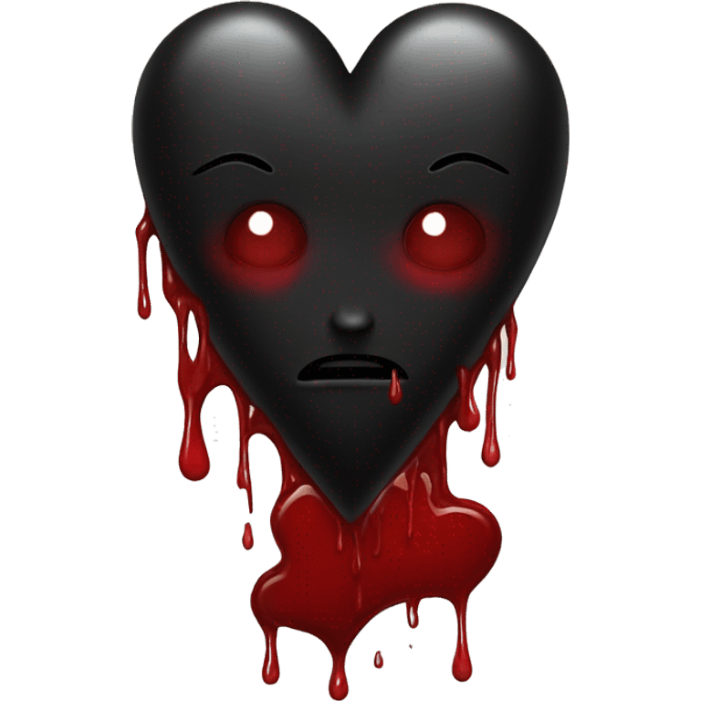 Black heart with blood  emoji