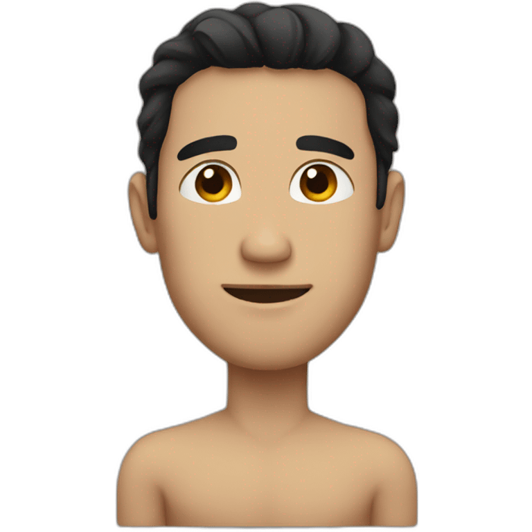 Man with black hair emoji