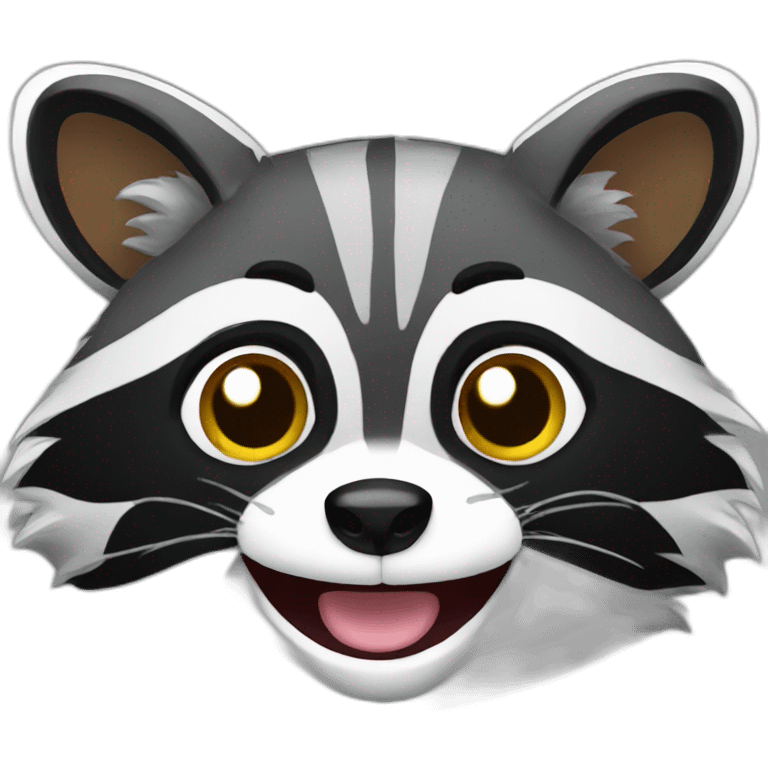 Raccoon smiling emoji