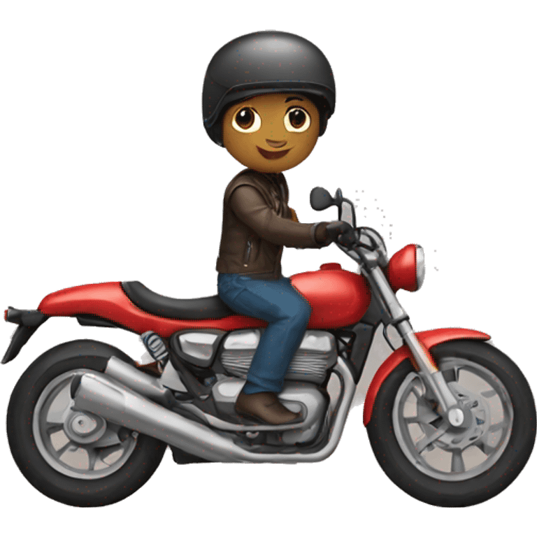 Boy on a cross motorcycle  emoji