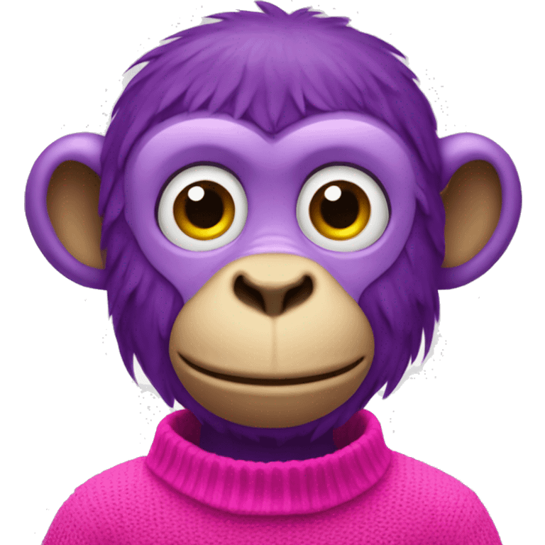 White purple monkey wearing a hot pink sweater emoji