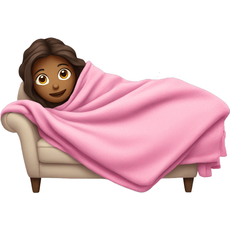 Brunette in pink blanket emoji