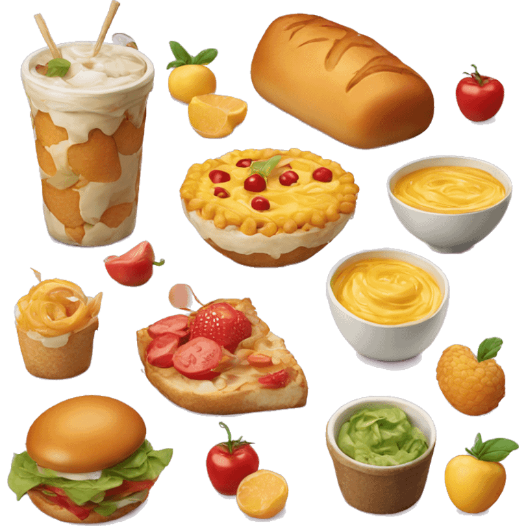 mouthwatering delicious food still life emoji