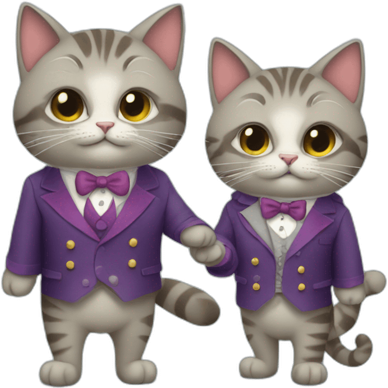 two cats dressed up for a night on the town emoji