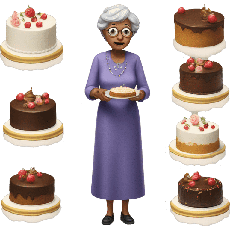 Grandma waning a cake emoji