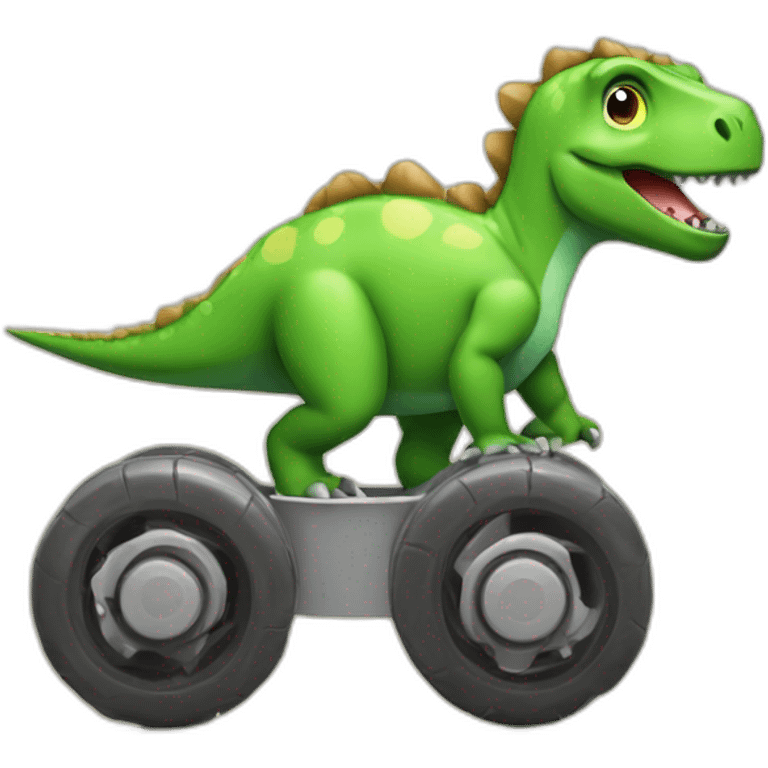 Dinosaure en roller emoji