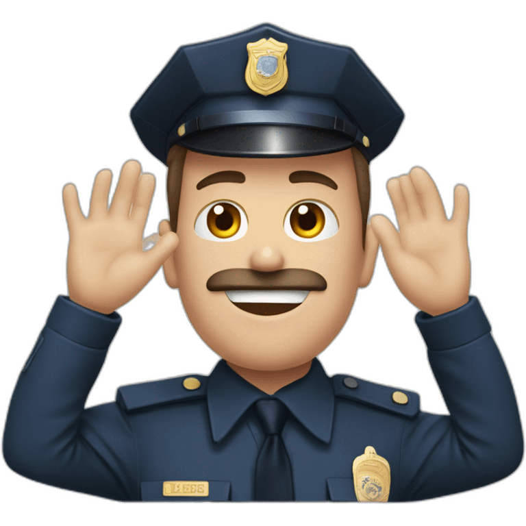 Policía llevándose las manos a la cabeza emoji