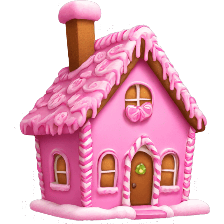 Pink gingerbread house emoji