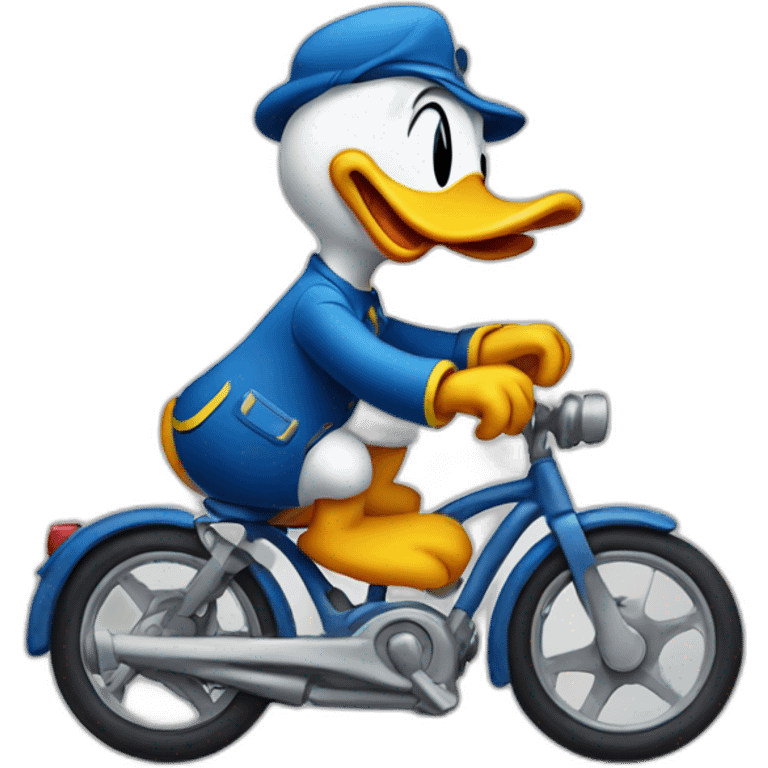 Donald duck riding a bike emoji