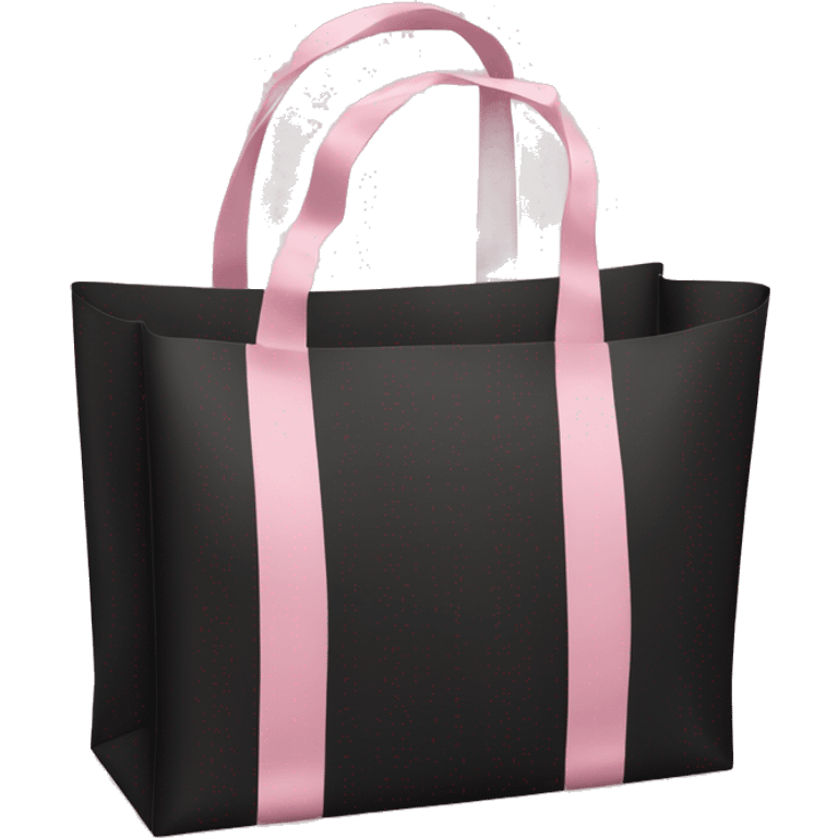 Realistic small black and light pink shopping bag emoji