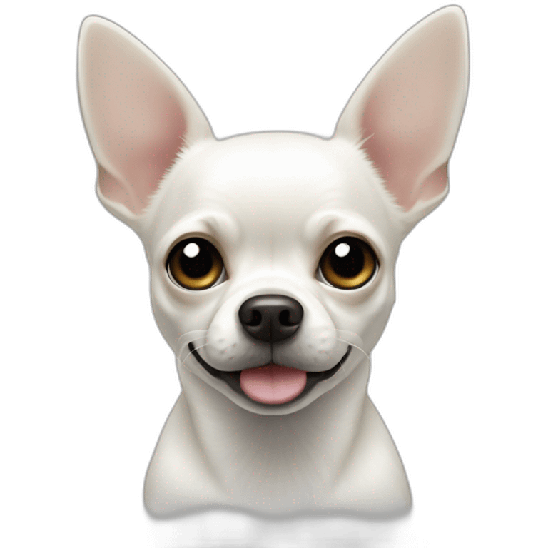 white chihuahua with black eyes emoji