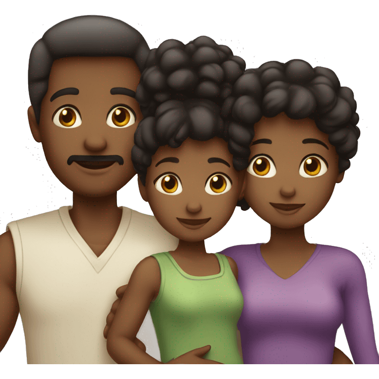 black family 2 kids, mom and dad and 1 boy 1 girl emoji