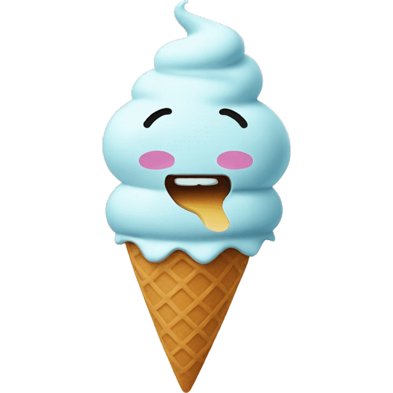 Smiley eating ice cream emoji