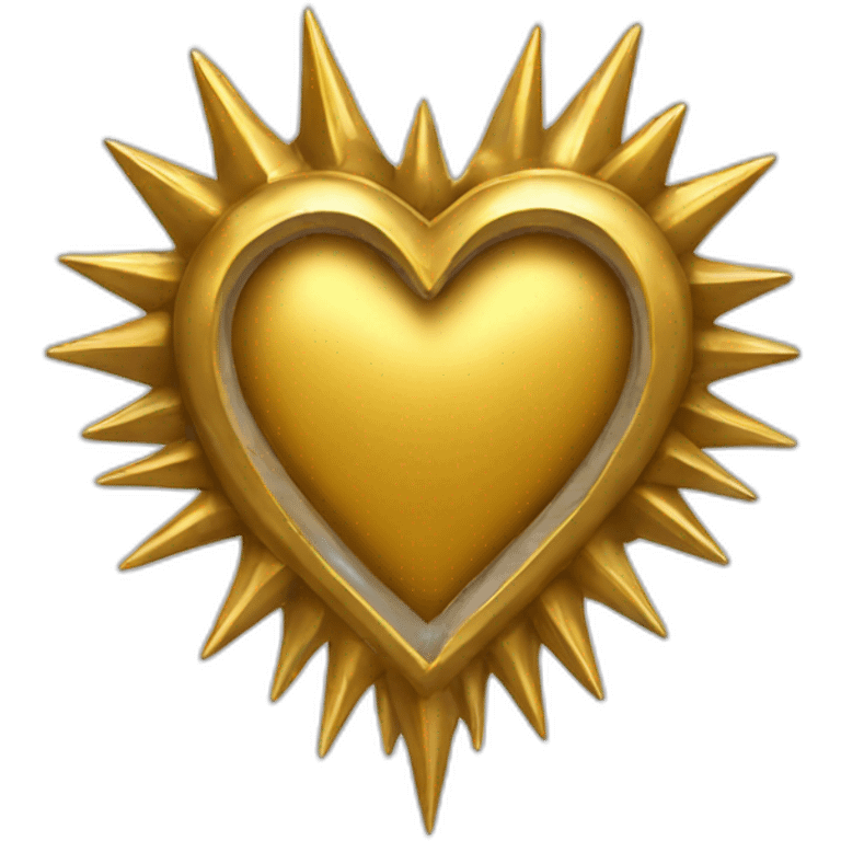 Gold spiked heart frame emoji