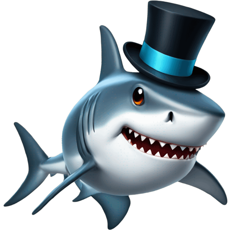 Shark with a top hat emoji