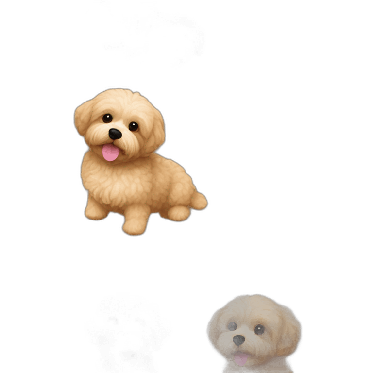 Beige maltipoo and brown teckle emoji