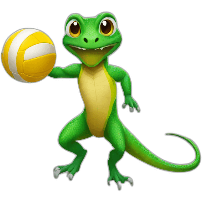 Lizard playing volleyball emoji