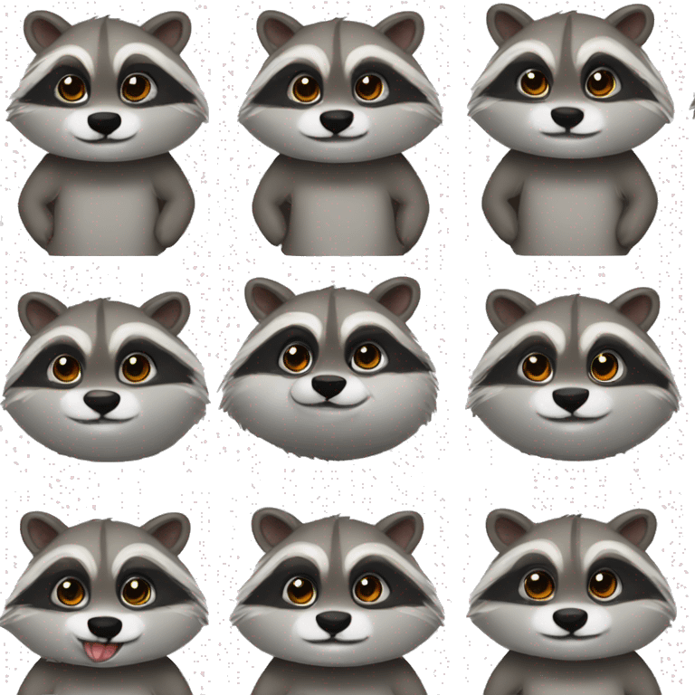 adult raccoon with 6 pack emoji