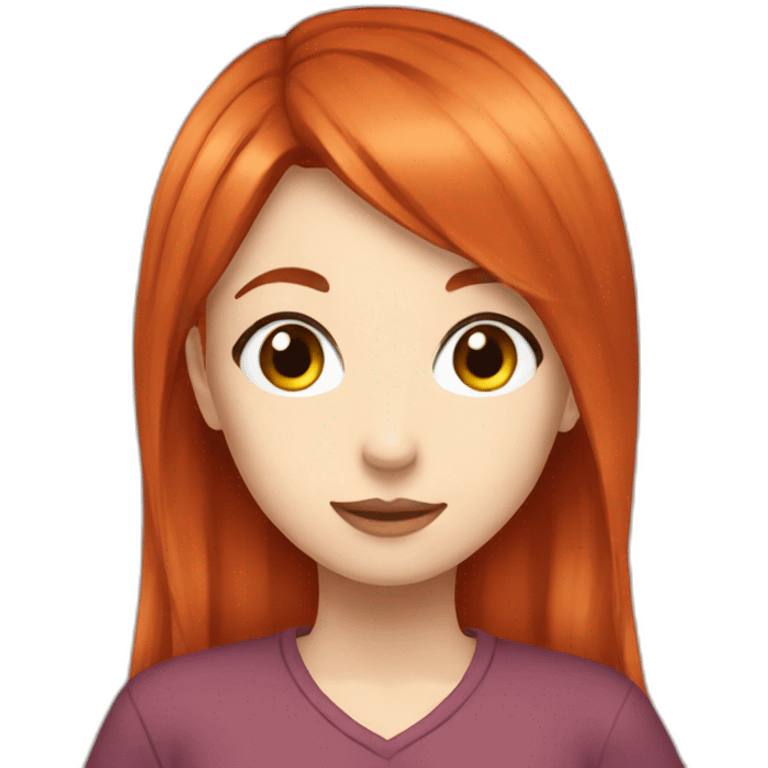 girl otaku redhead emoji