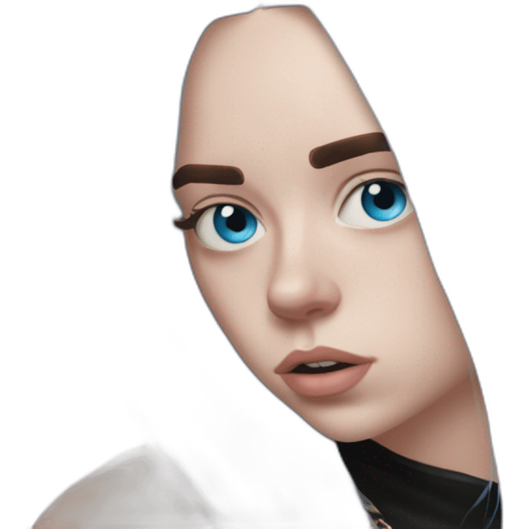 Billie eilish chanteuse cheveux yeux bleu emoji