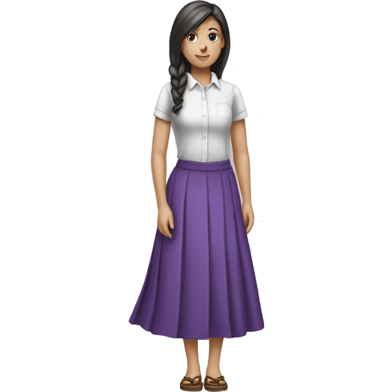 Clothe: long school skirt , colour purple , realistic  emoji