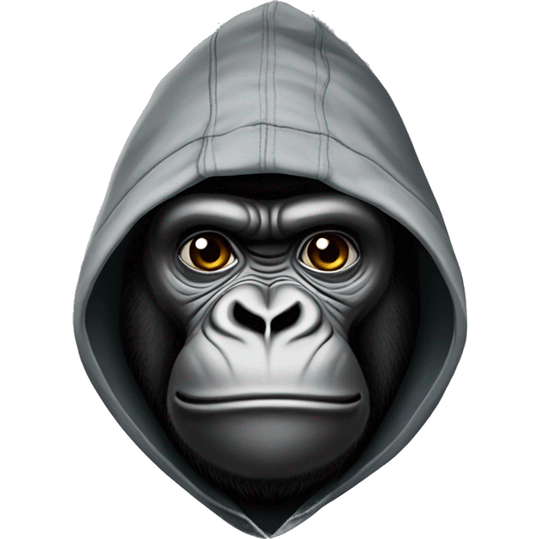 A gorilla wearing a hoodie emoji