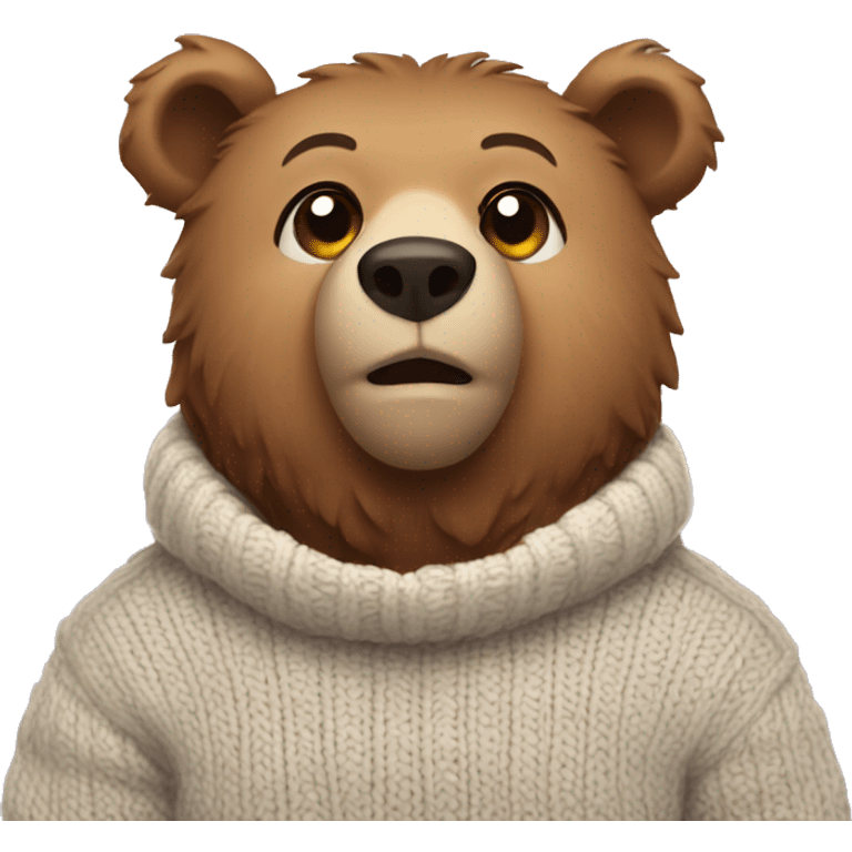 Bear wearing a cozy sweater emoji