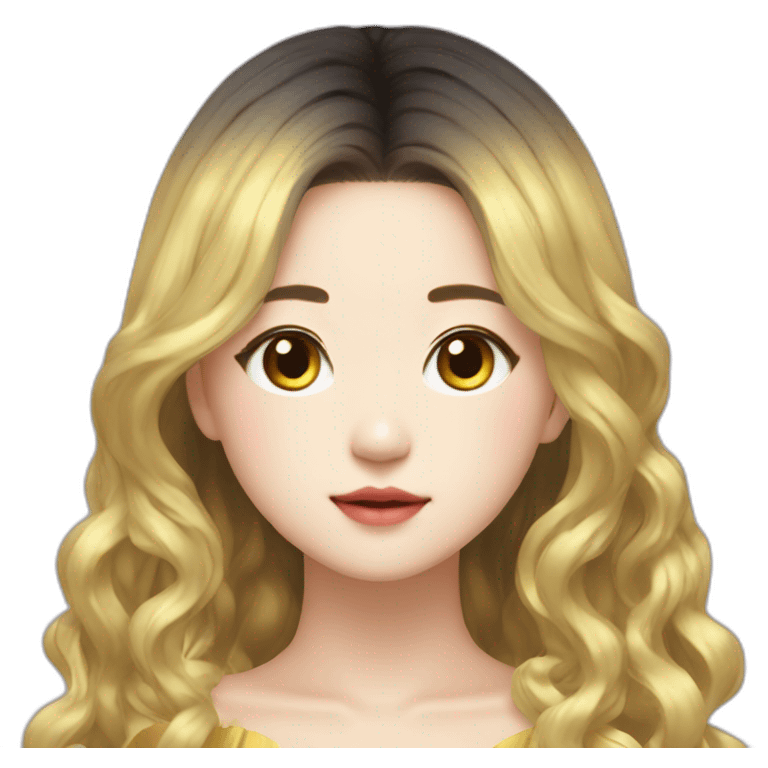 jeon soyeon in gold hair emoji